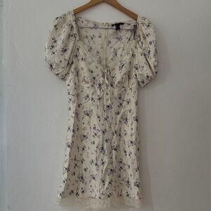 Forever 21 Cream Floral Mini Dress